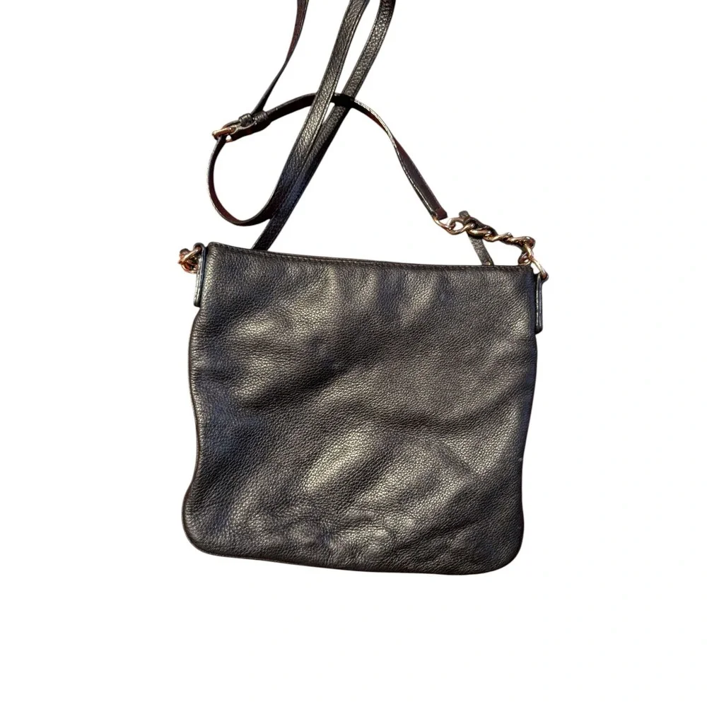 Kate Spade Cobble Hill‎ Ellen Crossbody Bag Black Pebbled Leather Gold Chain Zip